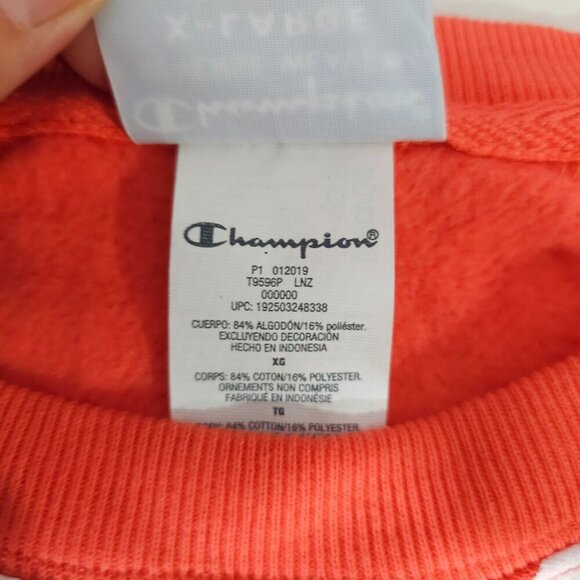 Champion Reverse Weave Crewneck Sweatshirt XL Papaya Heavyweight Cotton - Picture 7 of 9